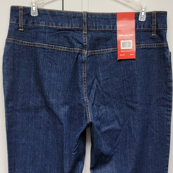 Blue Halston Stretch Jeans New with Tags Size 16 - Picture 2 of 6